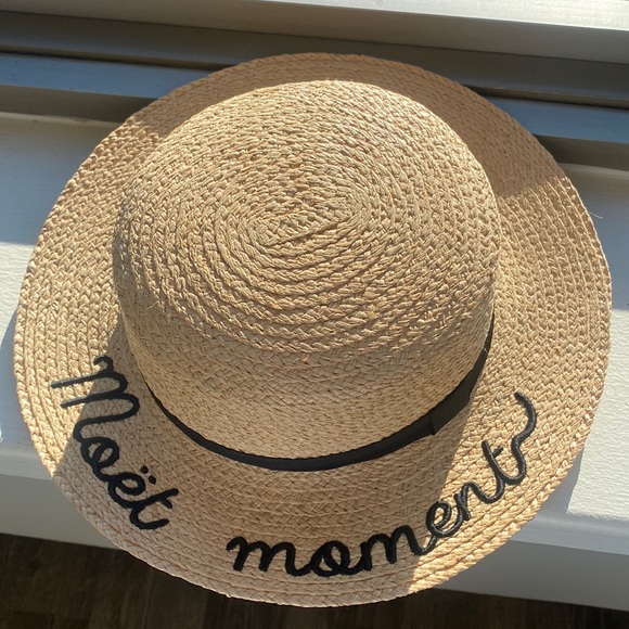 Accessories - Moët moment 🥂 woven sun hat. Adjustable strings inside. Never worn!